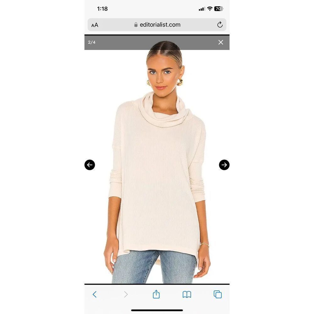NWT Free People Juicy Long-Sleeve Top - Women's SMALL Moon Rising